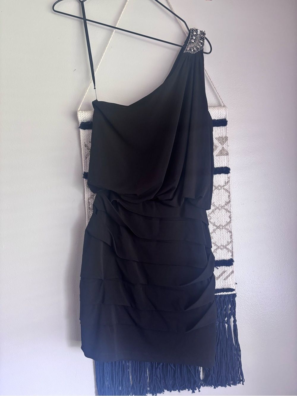 City Triangles Beaded One-Shoulder Ruffle Dress - Picture 3 of 7